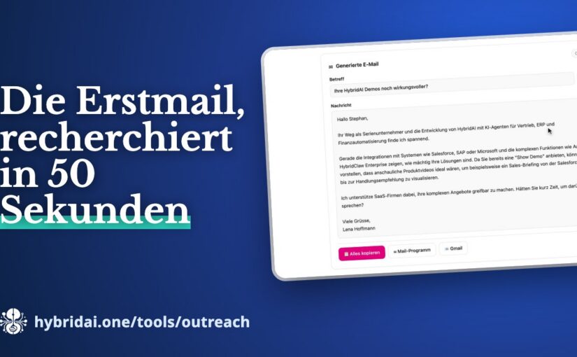 Die gute Erstmail beginnt mit Recherche – und die dauert jetzt 50 Sekunden
